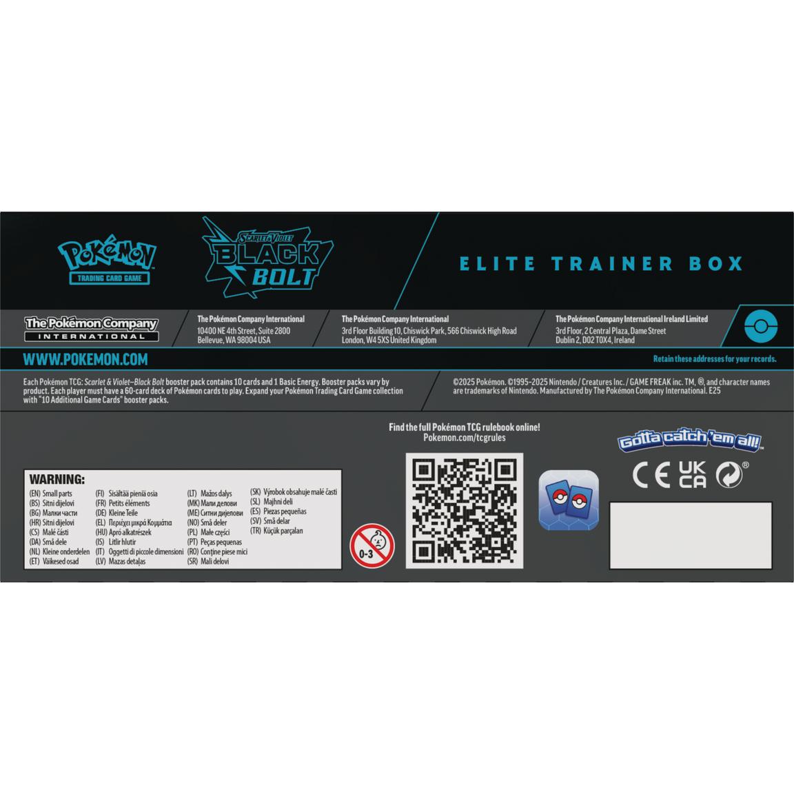 Pokemon Trading Card Game: Black Bolt Elite Trainer Box