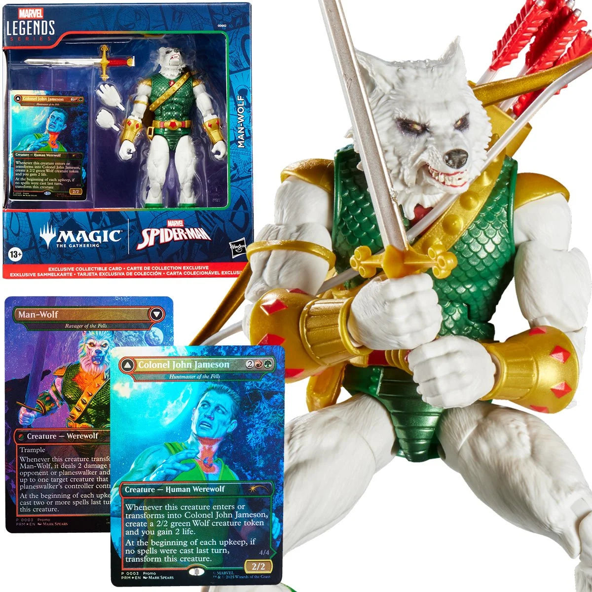 Spider-Man Marvel Legends Magic: The Gathering Man-Wolf 6-Inch Action Figure and Card