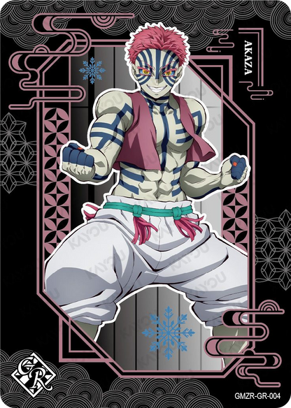 Akaza Gold Rare Blood Shadow card - Kayou Demon Slayer Infinity Castle 001-NA