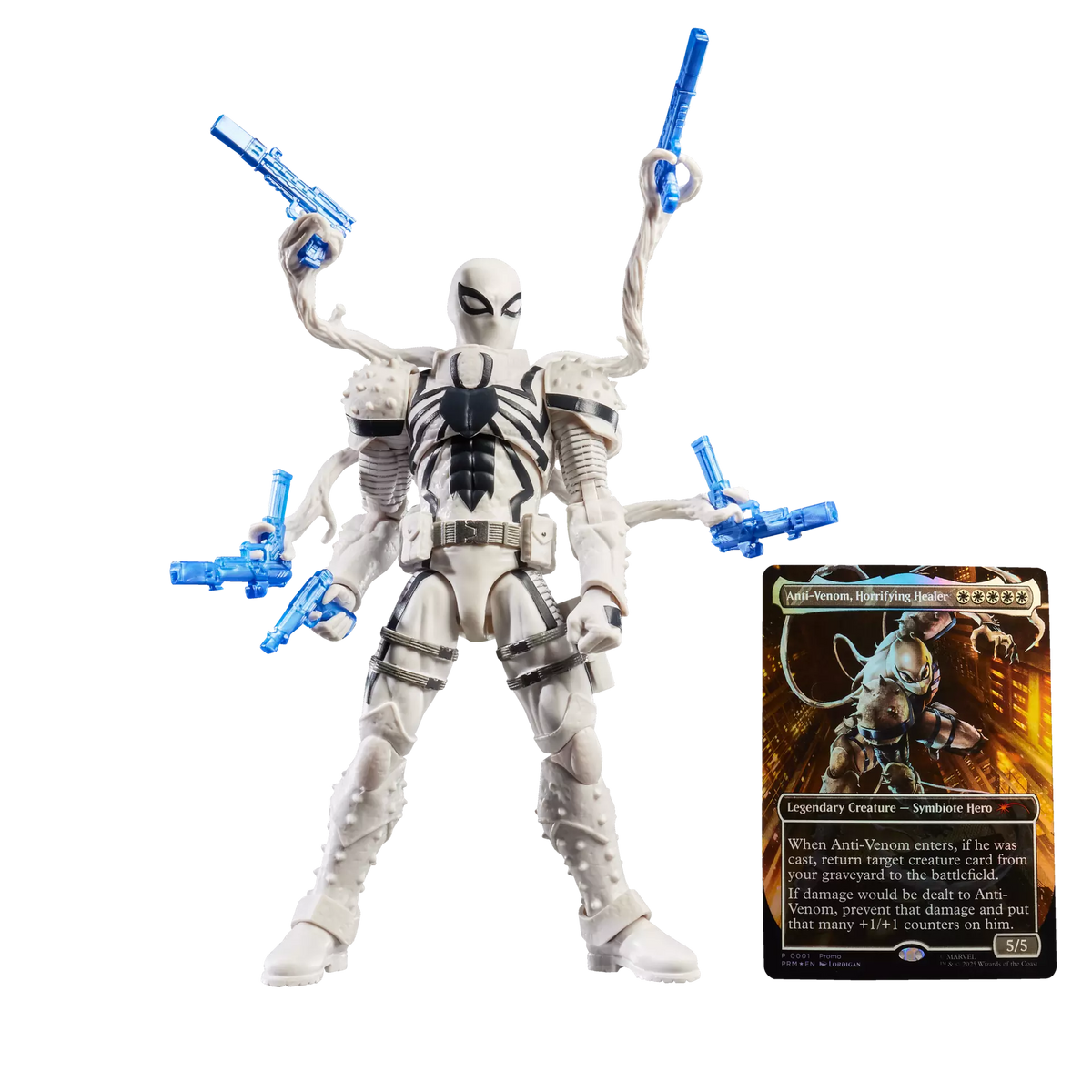 Marvel Legends Agent Anti-Venom action figure with exclusive Magic: The Gathering foil card