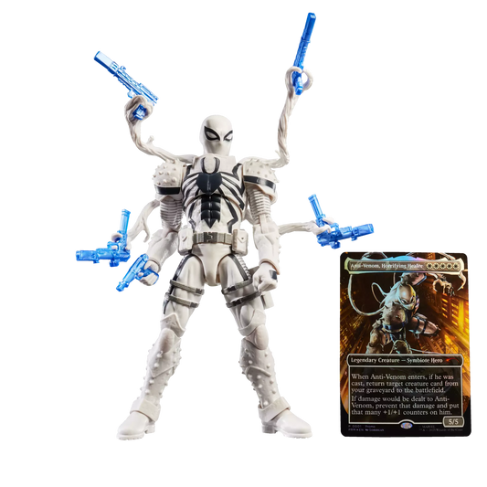 Marvel Legends Agent Anti-Venom action figure with exclusive Magic: The Gathering foil card