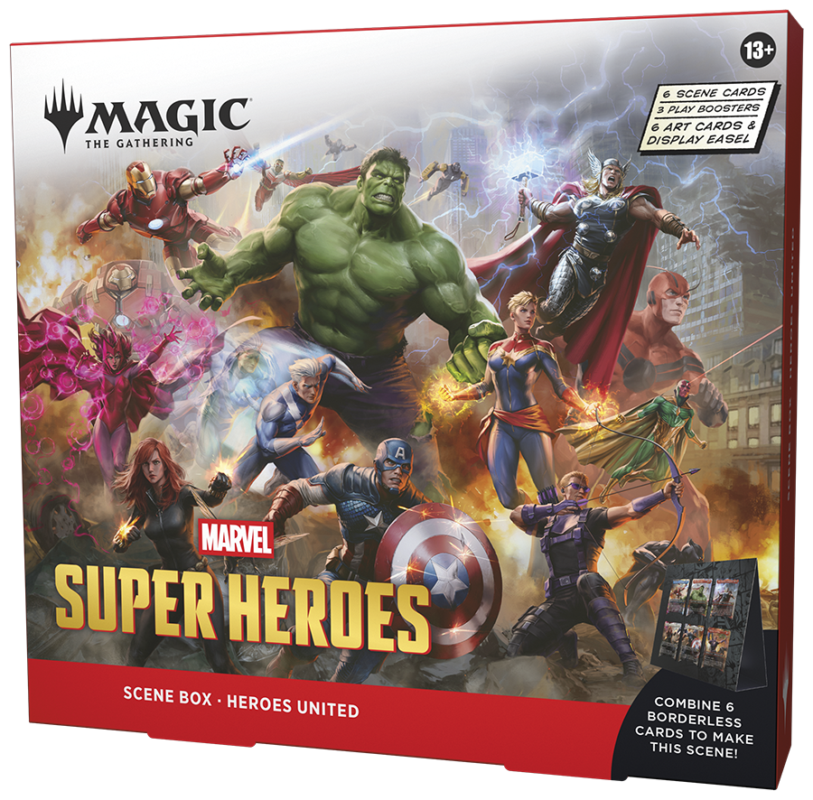 Magic: The Gathering Marvel Super Heroes Heroes United Scene Box alternate packaging angle
