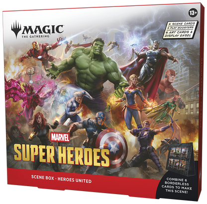 Magic: The Gathering Marvel Super Heroes Heroes United Scene Box alternate packaging angle