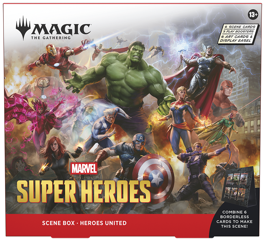 Magic: The Gathering Marvel Super Heroes Heroes United Scene Box front packaging