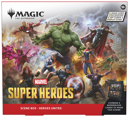 Magic: The Gathering Marvel Super Heroes Heroes United Scene Box front packaging