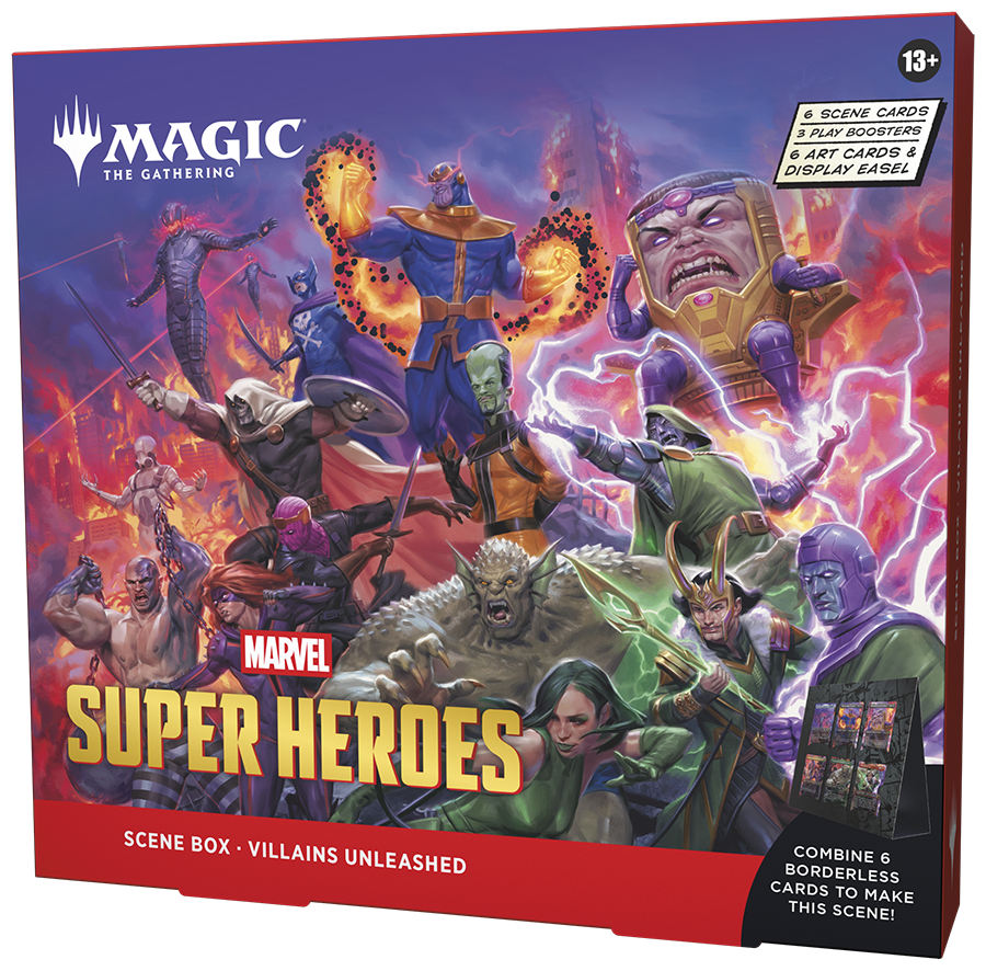 Magic: The Gathering Marvel Super Heroes Villains Unleashed Scene Box alternate packaging angle