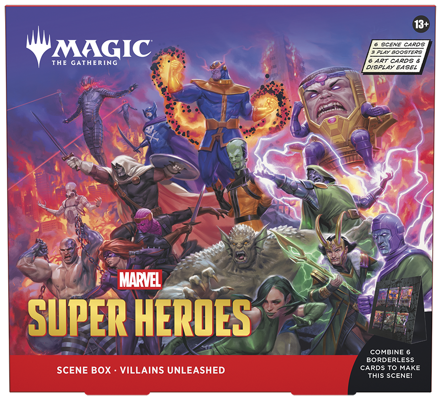 Magic: The Gathering Marvel Super Heroes Villains Unleashed Scene Box front packaging