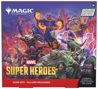 Magic: The Gathering Marvel Super Heroes Villains Unleashed Scene Box front packaging